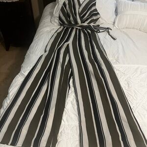 Striped Black and White Jumpsuit